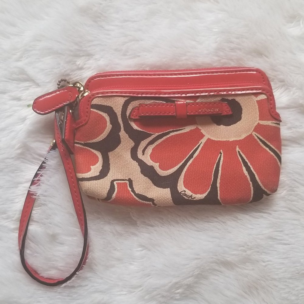 Coach Clutch Wristlet with Flower Print